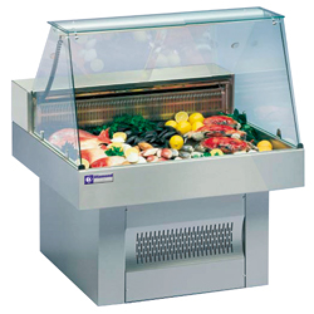 Mostrador vitrina refrigerada - cristal curveado