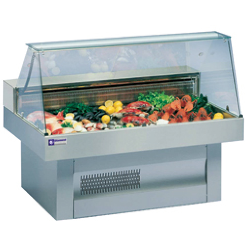 Mostrador vitrina refrigerada - cristal curveado