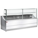 Mostrador vitrina refrigerada panel derechos 90°, con reserva