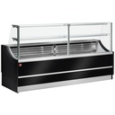 Mostrador vitrina refrigerada panel derechos 90°, con reserva