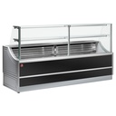 Mostrador vitrina refrigerada panel derechos 90°, con reserva