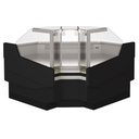 Ángulo cerrado de 90°, ventilado, cristal alto - NEGRO