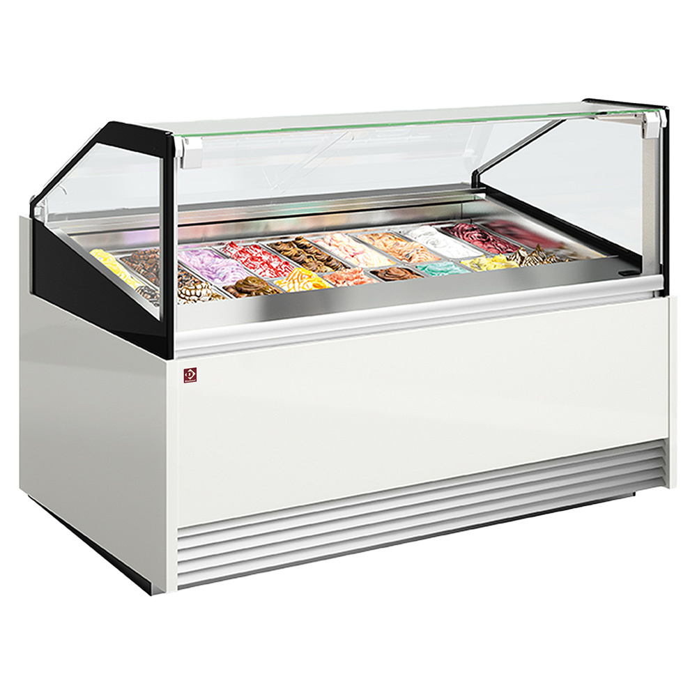 Mostrador de helados con 24 bandejas de acero inoxidable (360x165)