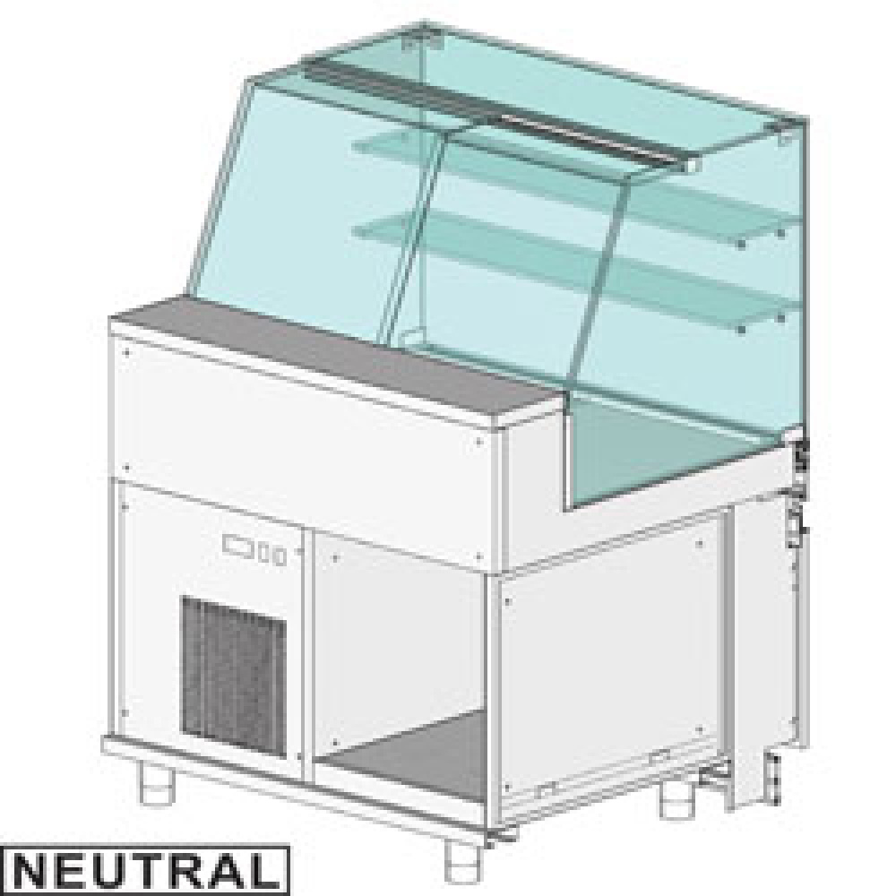 Banco vitrina neutro x panadería EN & GN, cristal alto