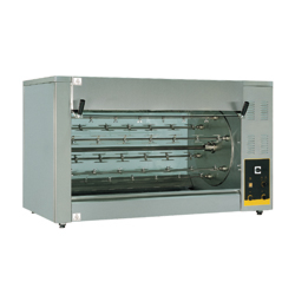 Horno de asados eléctr., 10 alfileres de 1240 mm, 80 pollos - 1600 mm