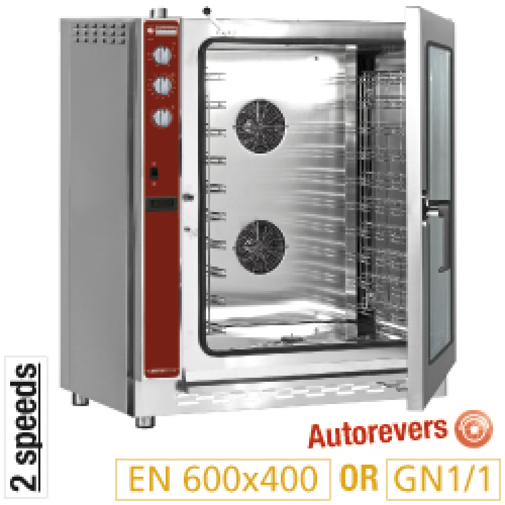 Horno de conveccion de gas 10x EN(GN) umidificator automatico