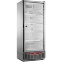Frigorífico ventilado, 525 litros, puerta de vidrio, GN2/1+600x400, acero inoxidable