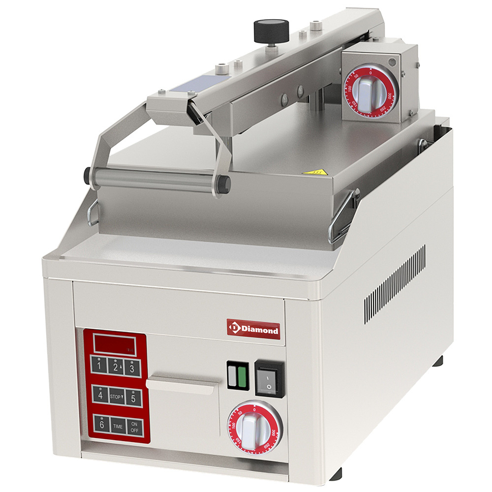 Grill Clam liso, cromado, 2x 230/1V