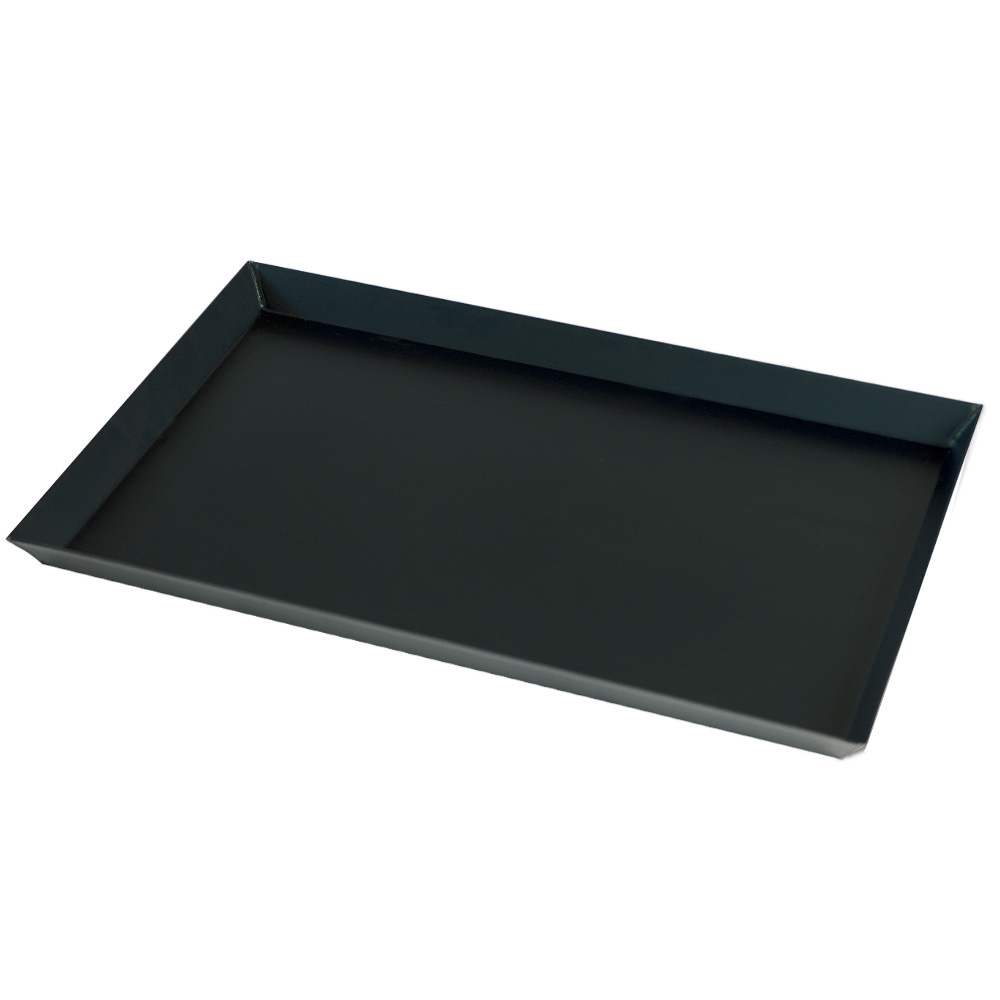 Bandeja de chapa negra 600x400, borde acampanado 30 mm