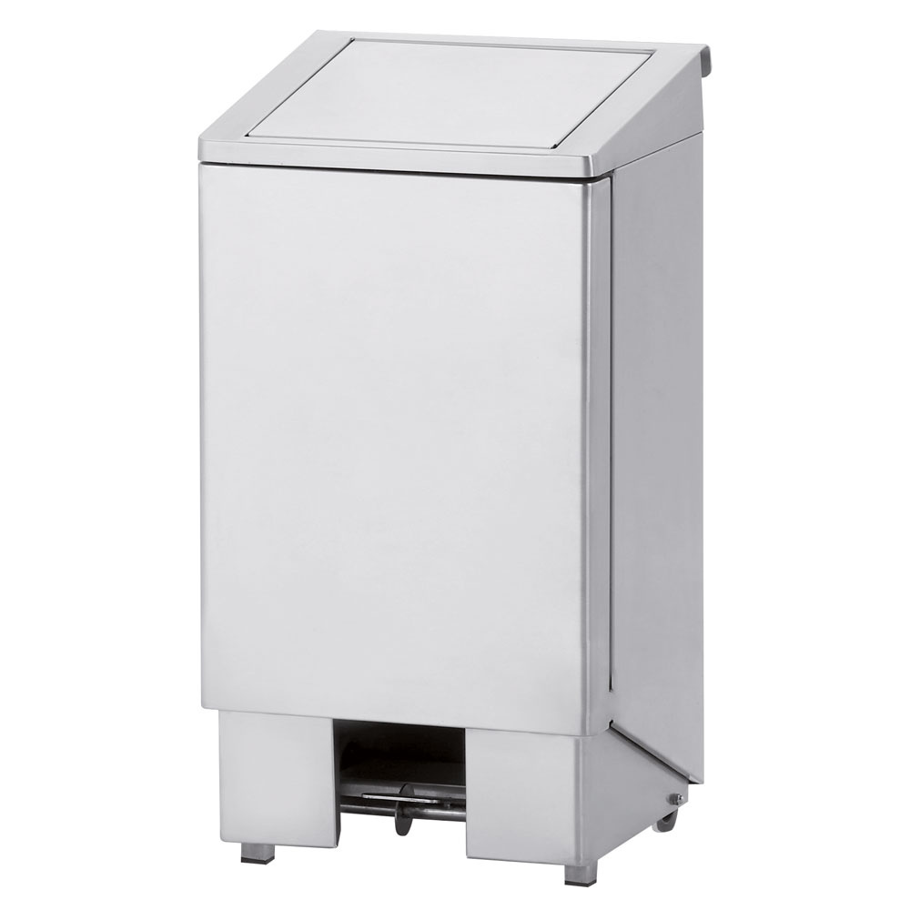 Cubo de la basura inox., tiene pedal, tapa con gato, 60 litros