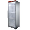 Armario frigorífico, puerta de vidrio, ventilado, 400 litros. acero inoxidable