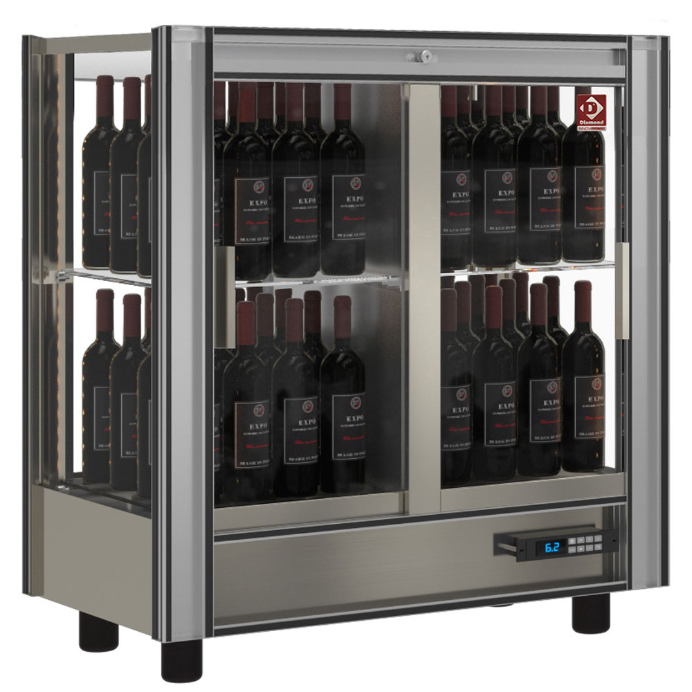 Mostrador refrigerado traversante por vino lt.216  - modulable