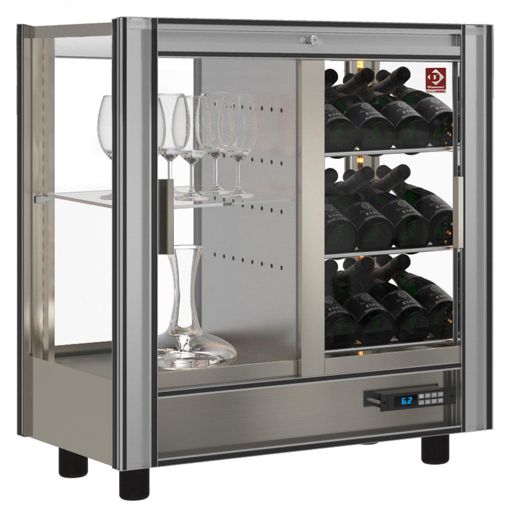 Mostrador refrigerado traversante por vino lt.216  - modulable