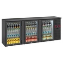 Enfriador de botellas 3 puertas de vidrio, 500 litros, pies ajustables