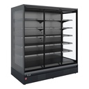Mueble mural refrigerado, autoservicio, puertas batientes - FULL BLACK