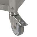 Kit con 6 ruedas en acero inox  Ø 100 (3 con frenos)