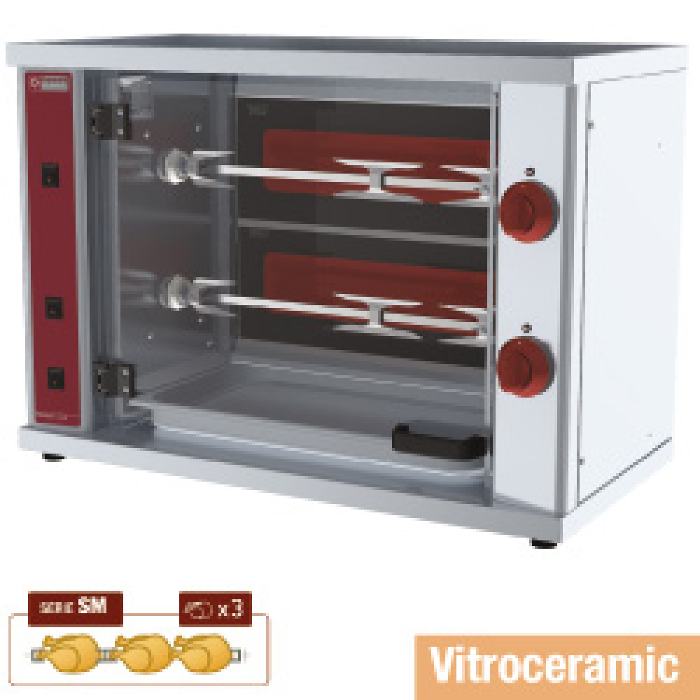 Asador de pollos vitrocerámico, 2 espadas