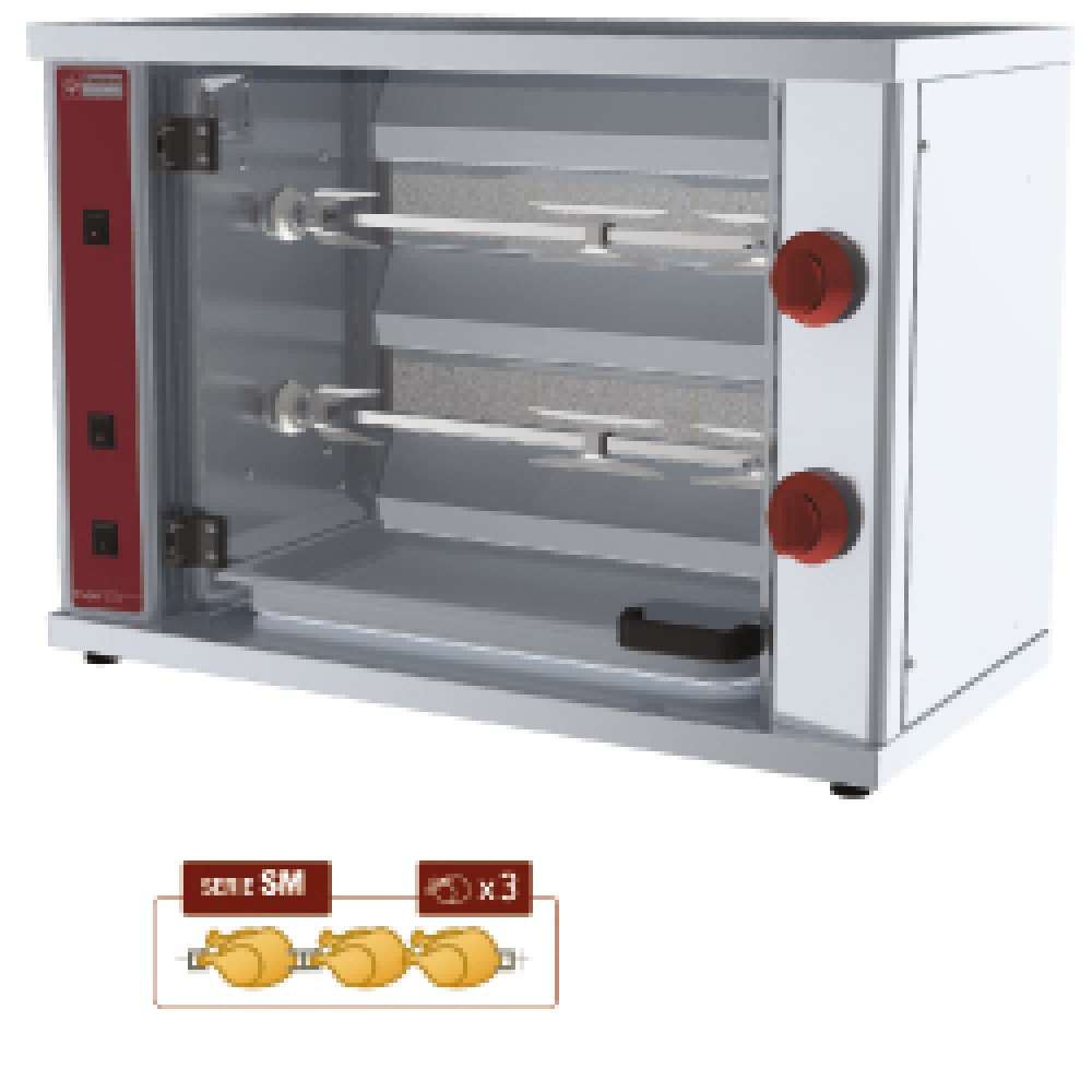 Asador de gas, 2 espadas (6 pollos) SMALL