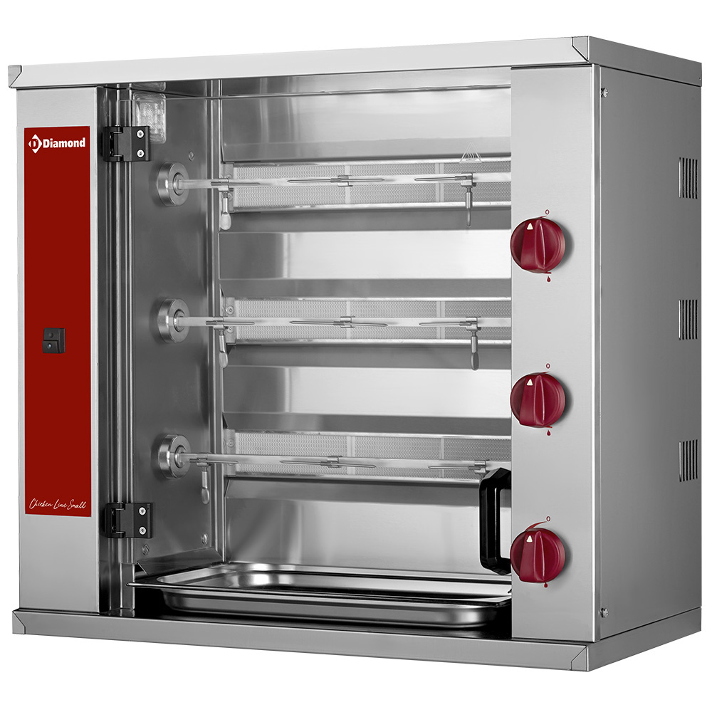 Asador  de gas, 3 espadas (9 pollos) SMALL
