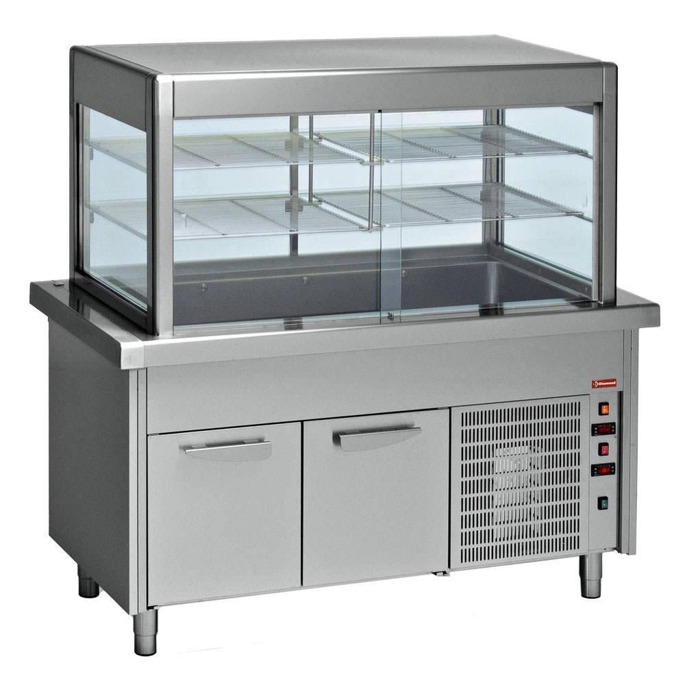 Elemento vitrina y top enfriado su mueble refrigerado 4x GN 1/1