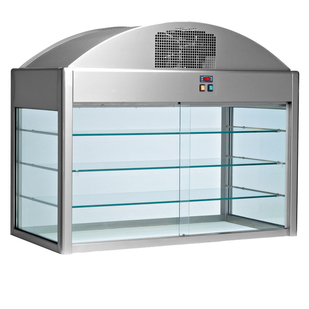 Vitrina enfriada con cortina