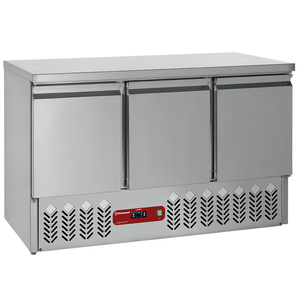 Mesa frigorífica compacta 3 puertas GN 1/1, 380 Lit