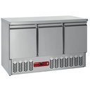 Mesa frigorífica compacta 3 puertas GN 1/1, 380 Lit