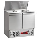 Saladette con tapa 2x GN1/1+3x GN 1/6-150 mm + reserva 2 puertas GN 1/1, 240 Lit
