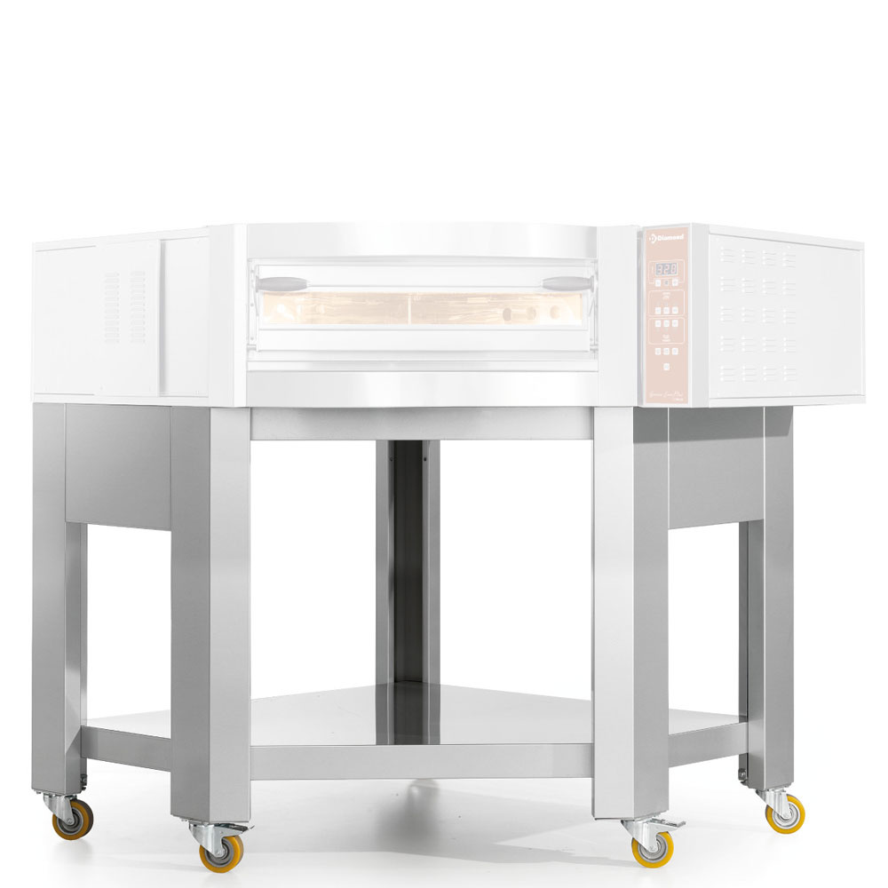 Soporte "imitación acero inoxidable" x CGD/1-DG 5 ruedas, 2 con frenos