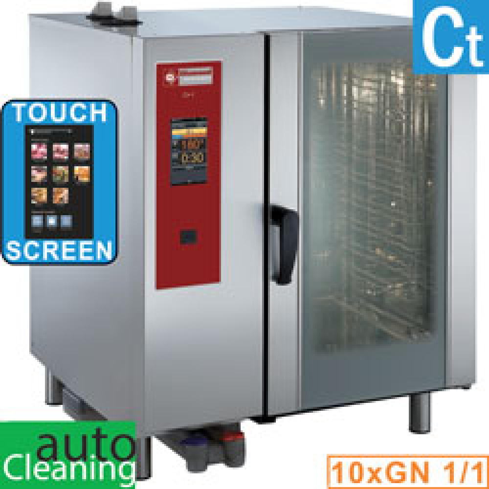 Horno eléctrico "TOUCH" vapor directo y convección 10x GN 1/1 + Cleaning