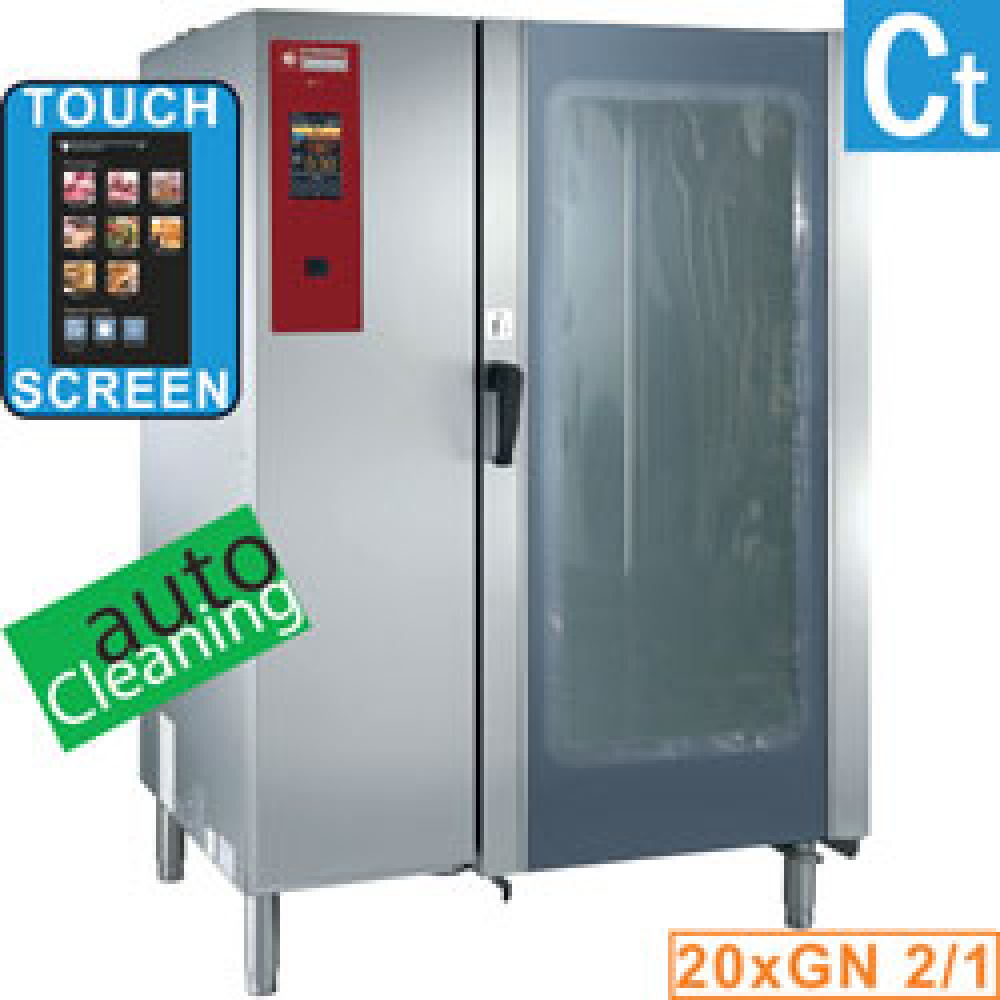 Horno eléctrico "TOUCH" vapor por caldera y convección 20xGN2/1+ Cleaning