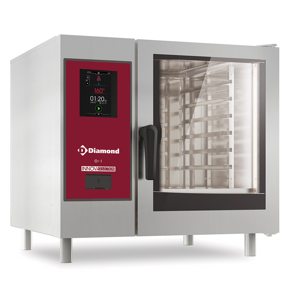 Horno eléctrico "TOUCH" vapor directo & convexión 6x GN1/1+ cleaning
