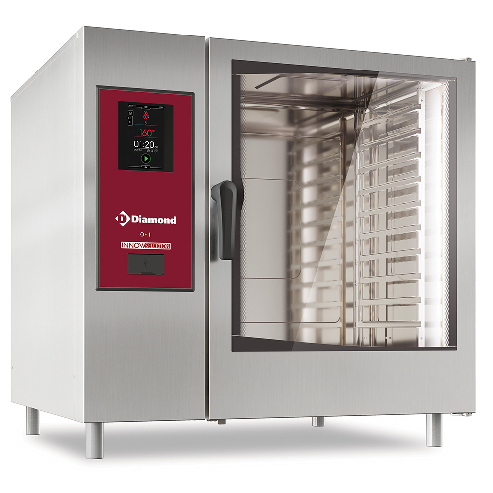 Horno eléctrico "TOUCH" vapor directo y convección 12xGN2/1+ Cleaning