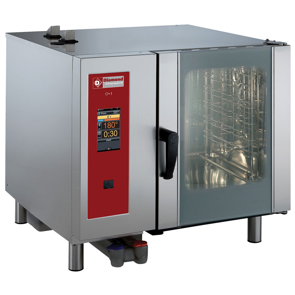 Horno gas "TOUCH"vapor directo y convección, 6x GN 1/1+Cleaning