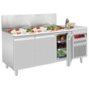 Tabla refrigerada ventilada, 3 puertas GN 1/1, 405 Lit. con estructura refrigerada GN