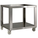 Soporte de acero "imitación de acero inoxidable".  x GL6/35-D,  con ruedas, 2 con frenos