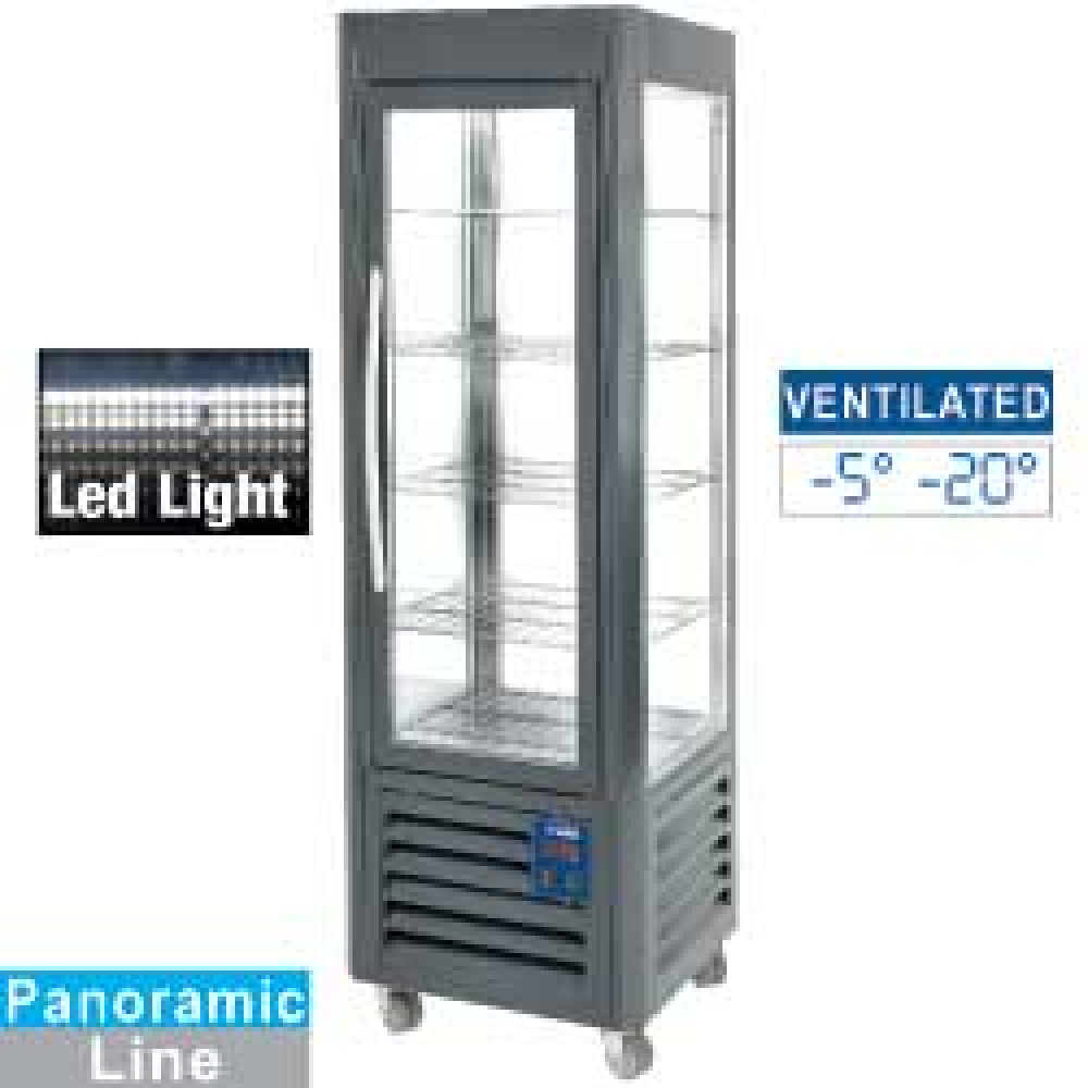 Vitrina panorámica, 5 parrillas, ventilada, 360 LT, Antracita