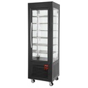 Vitrina panorámica, 5 parrillas, ventilada, 360 LT, Negro