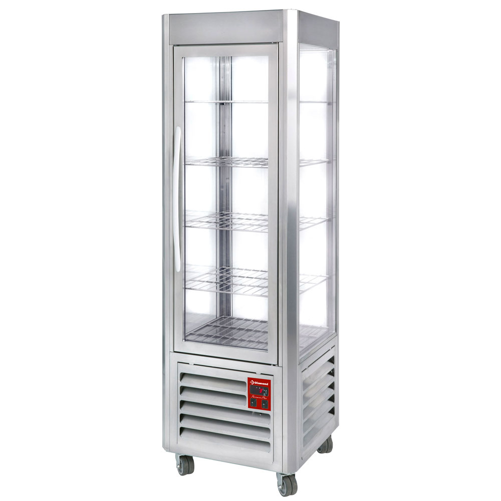 Vitrina panorámica, 5 parrillas, 360 LT., Inox.