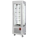 Vitrina panorámica, 5 platos girotorios, 360 LT, inox.