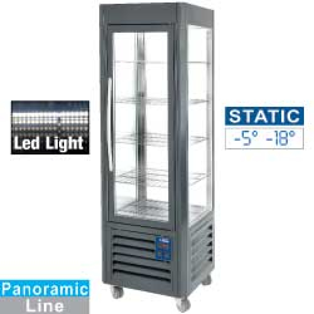 Vitrina panorámica, 5 niveles, 360 LT, inox. Antracita