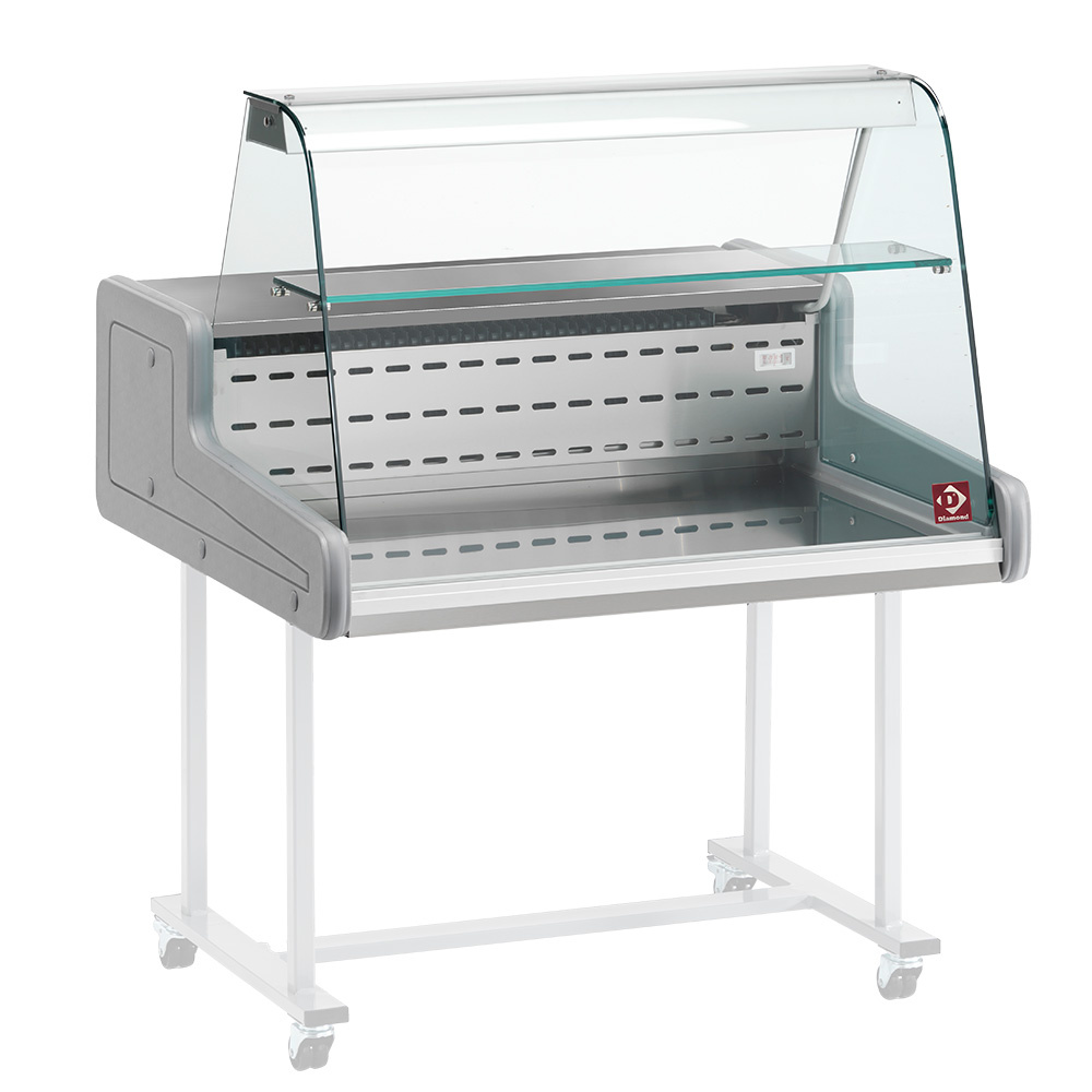 Mostradores vitrina refrigerados - cristal curveado