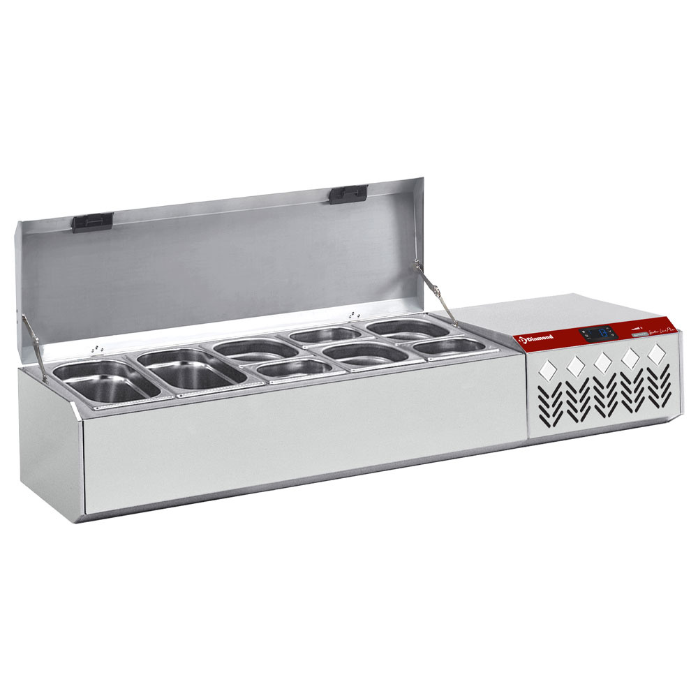 Estructura refrigerada GN 5x1/4 , con tapa