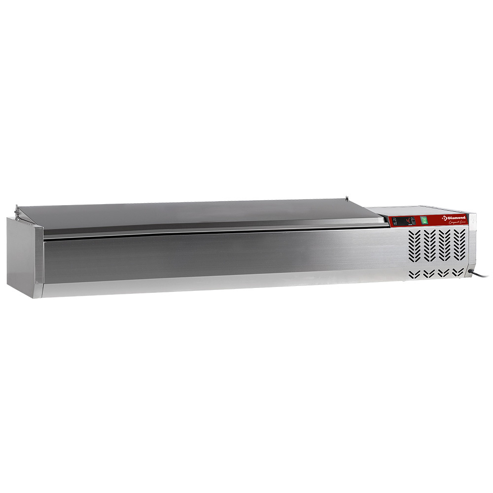 Estructura refrigerada 7x GN 1/4 - 150 mm, con tapa en acero inoxidable