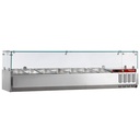 Vitrina refrigerada 7x GN 1/4 - 150 mm, con cristal