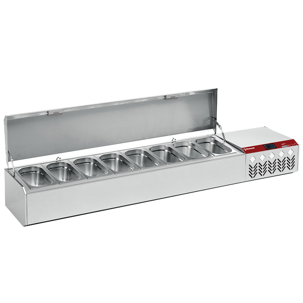 Estructura refrigerada GN 8x1/4, con tapa