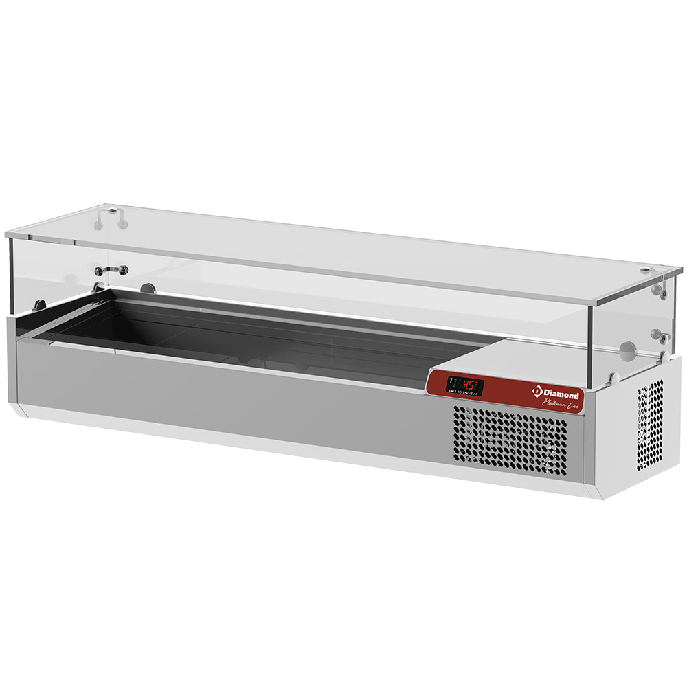Saladette con vidrio 1400 mm.