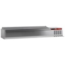 Estructura refrigerada 7 x GN1/3-150 mm, con tapa en acero inoxidable