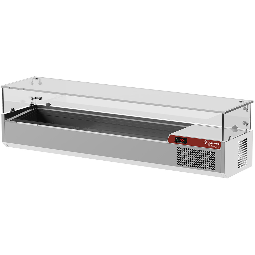 Saladette con vidrio 1600 mm.