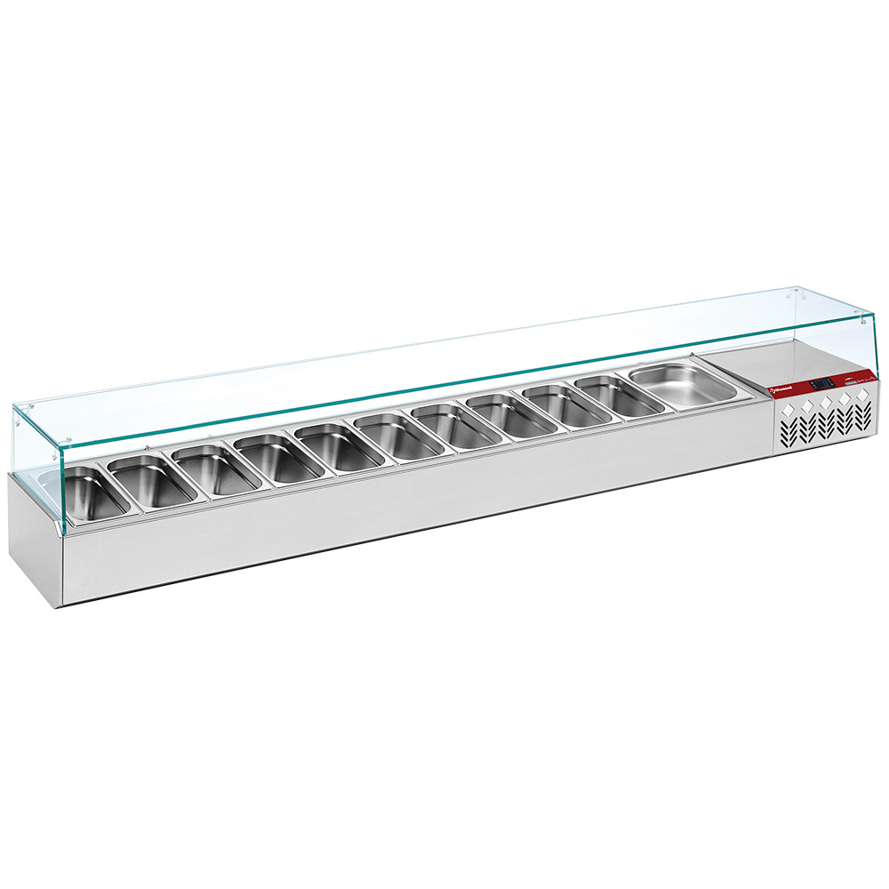 Estructura refrigerada GN 11x1/3, 1x1/9,, con cristal derecho